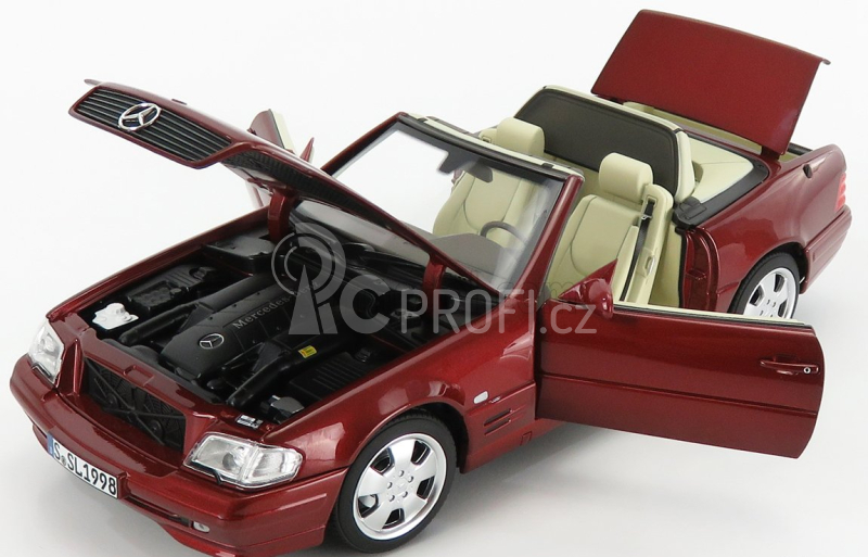 Norev Mercedes benz Sl-class Sl500 (r129) Spider Hard-top 1998 1:18 Red Met