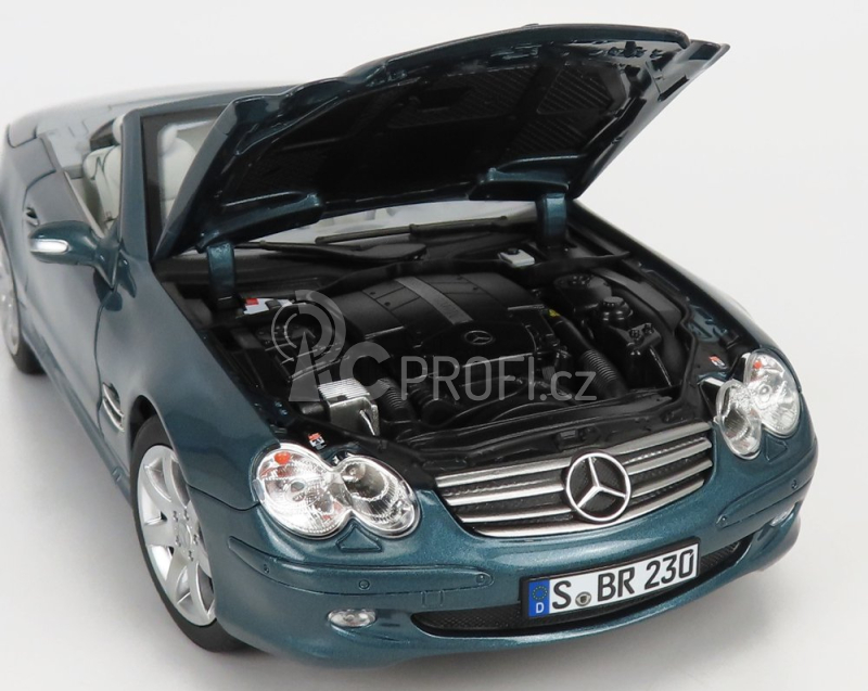Norev Mercedes benz Sl-class Sl500 (r230) Cabriolet 2003 1:18 Blue Met