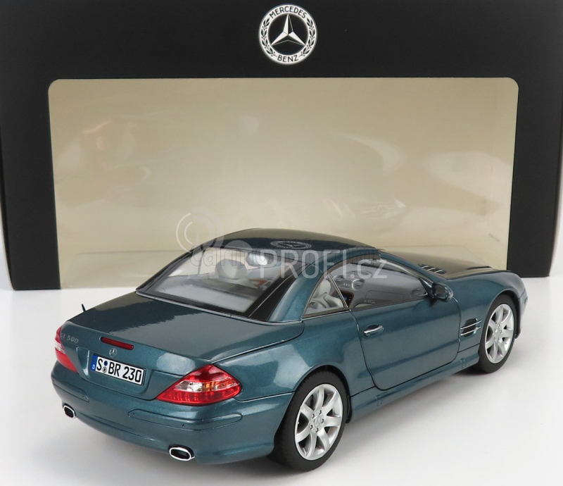 Norev Mercedes benz Sl-class Sl500 (r230) Cabriolet 2003 1:18 Blue Met