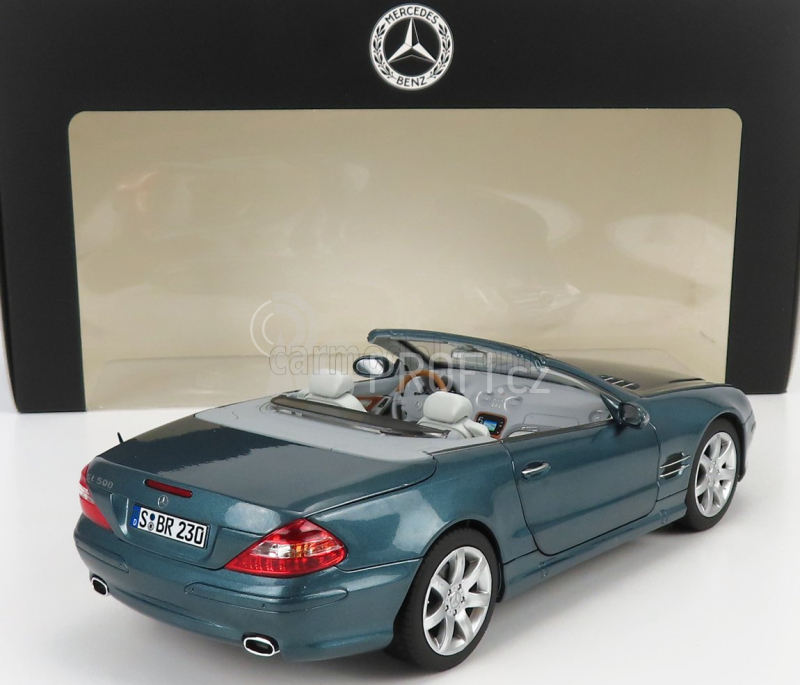 Norev Mercedes benz Sl-class Sl500 (r230) Cabriolet 2003 1:18 Blue Met