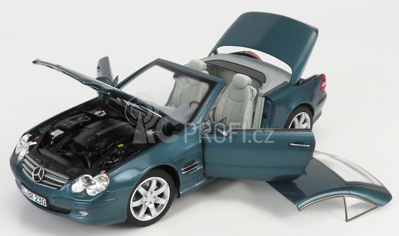 Norev Mercedes benz Sl-class Sl500 (r230) Cabriolet 2003 1:18 Blue Met