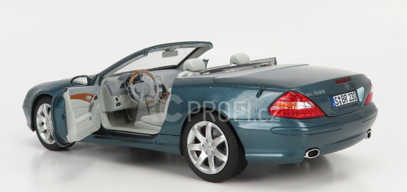 Norev Mercedes benz Sl-class Sl500 (r230) Cabriolet 2003 1:18 Blue Met