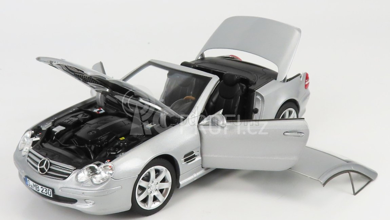 Norev Mercedes benz Sl-class Sl500 (r230) Cabriolet 2003 1:18 Silver