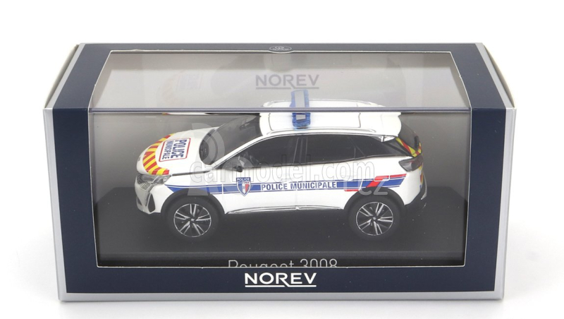 Norev Peugeot 3008 Police Municipale 2023 1:43 Bílá Modrá Červená Žlutá