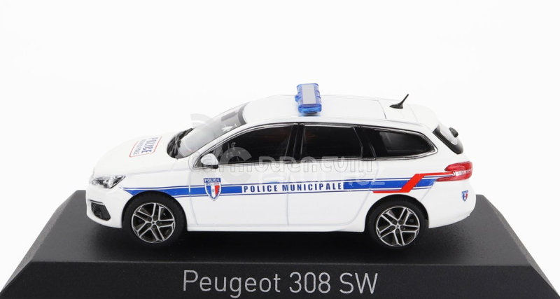 Norev Peugeot 308 Gt Sw Station Wagon Police Municipale 2020 1:43 Bílá