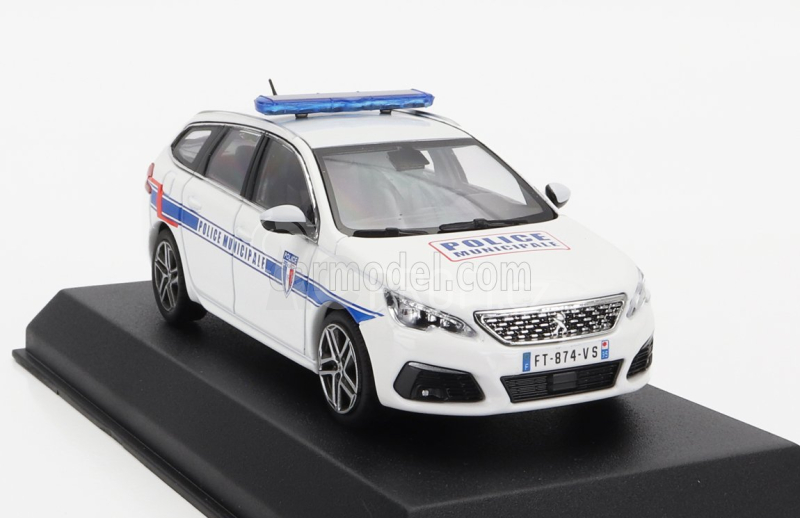 Norev Peugeot 308 Gt Sw Station Wagon Police Municipale 2020 1:43 Bílá
