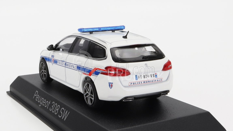 Norev Peugeot 308 Gt Sw Station Wagon Police Municipale 2020 1:43 Bílá