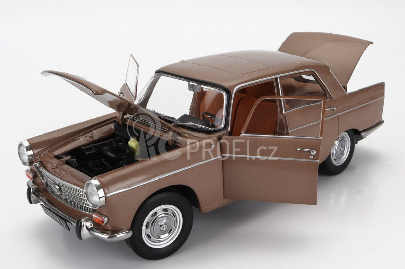 Norev Peugeot 404 With Caravan Roulotte Henon 1965 1:18 Brown Met