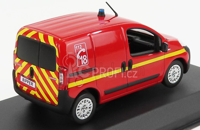 Norev Peugeot Bipper Van Fire Engine 2009 1:43 Červená Žlutá