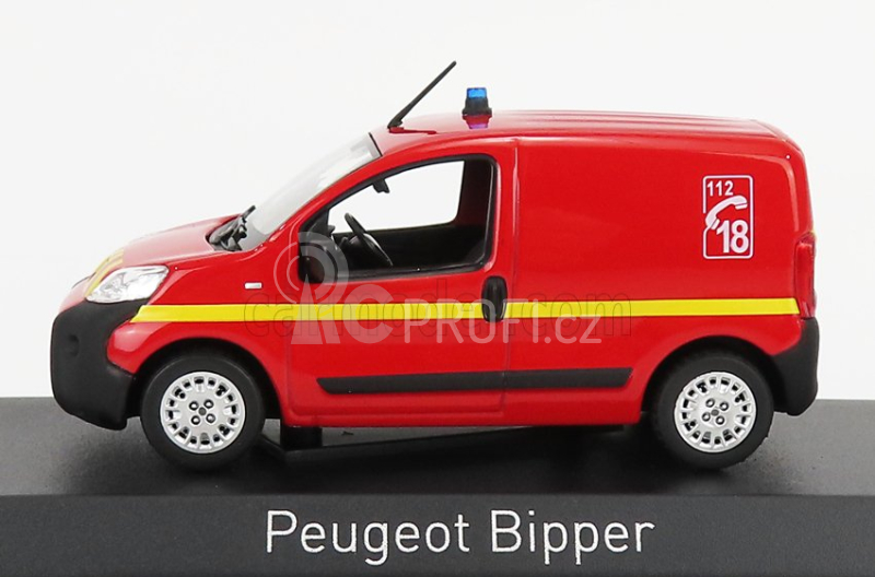Norev Peugeot Bipper Van Fire Engine 2009 1:43 Červená Žlutá