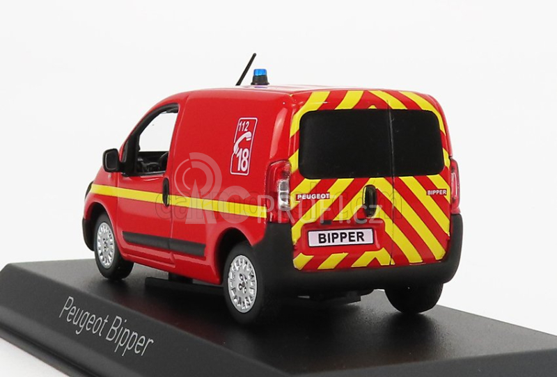 Norev Peugeot Bipper Van Fire Engine 2009 1:43 Červená Žlutá