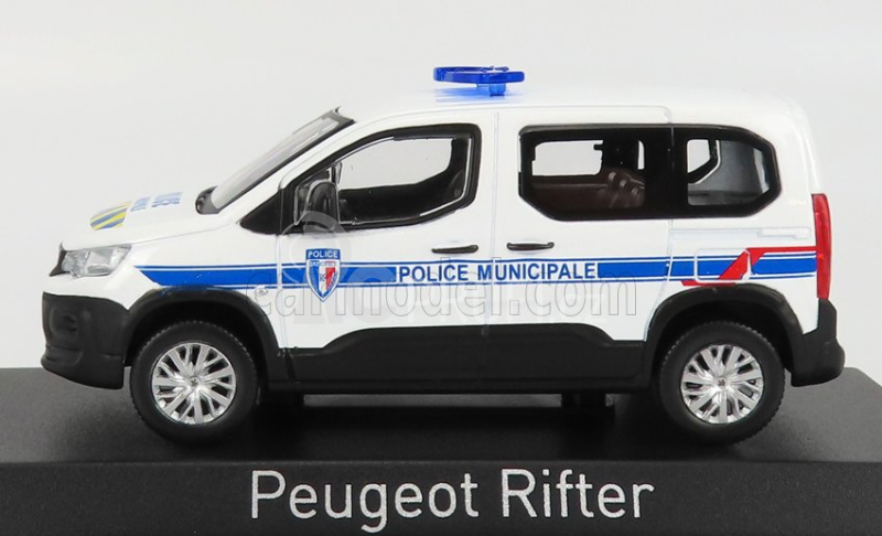 Norev Peugeot Rifter Police Municipale 2019 1:43 Bílá Modrá Žlutá