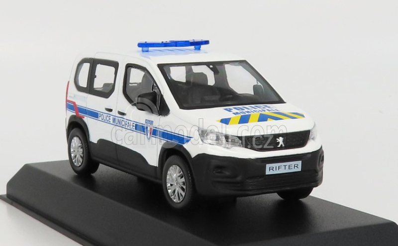 Norev Peugeot Rifter Police Municipale 2019 1:43 Bílá Modrá Žlutá