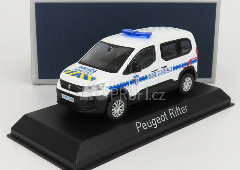 Norev Peugeot Rifter Police Municipale 2019 1:43 Bílá Modrá Žlutá