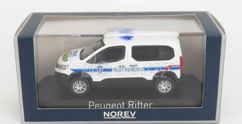 Norev Peugeot Rifter Police Municipale 2019 1:43 Bílá Modrá Žlutá