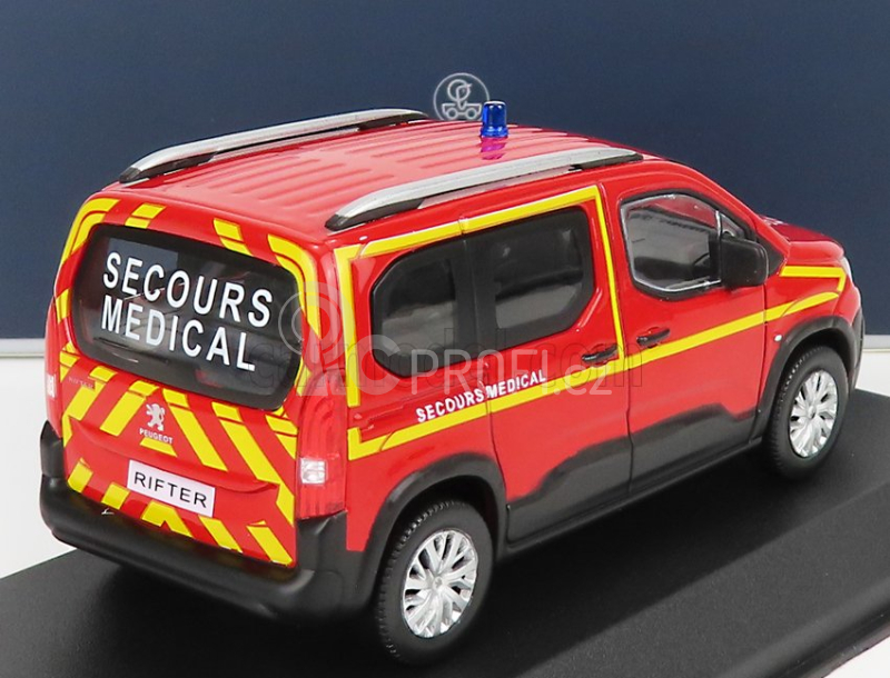 Norev Peugeot Rifter Pompiers Secours Medical 2019 1:43 Červená Žlutá