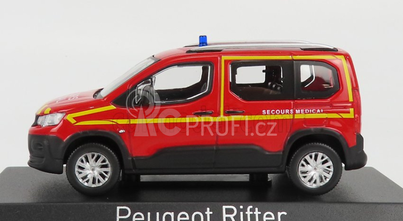 Norev Peugeot Rifter Pompiers Secours Medical 2019 1:43 Červená Žlutá