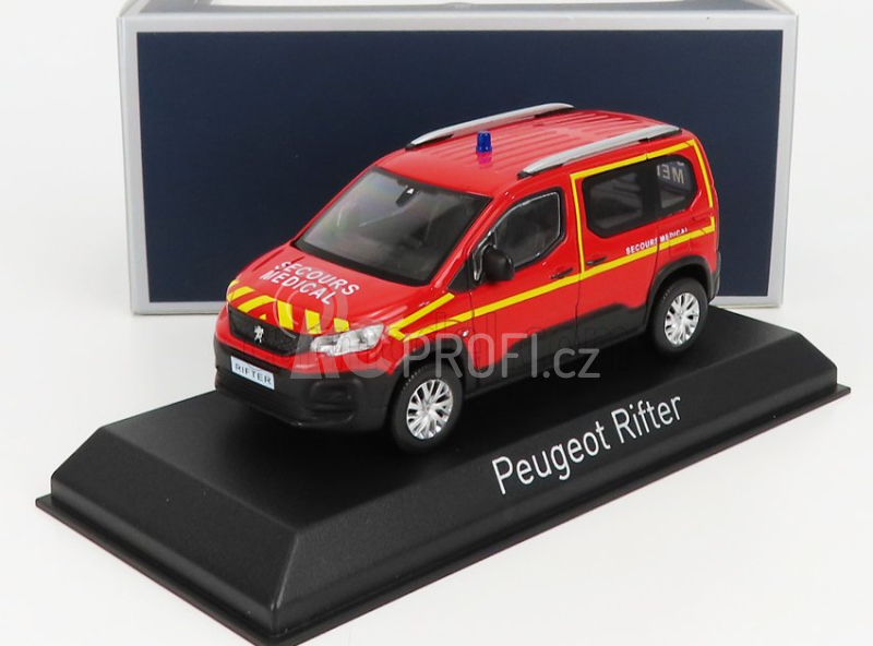 Norev Peugeot Rifter Pompiers Secours Medical 2019 1:43 Červená Žlutá