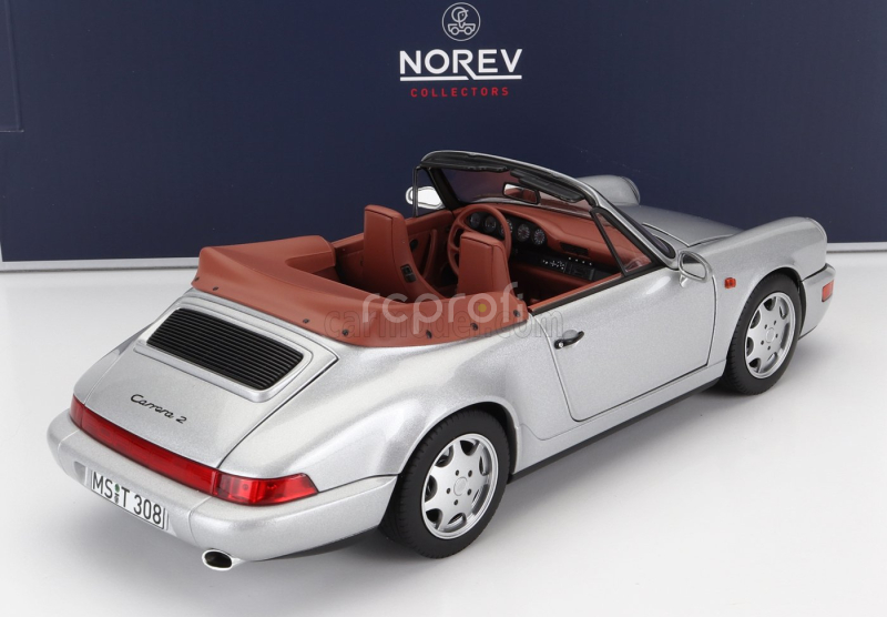 Norev Porsche 911 964 Carrera 2 Cabriolet 1990 1:18 Silver