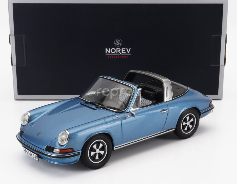 Norev Porsche 911s 2.4 Targa 1973 1:18 Blue Met
