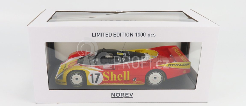 Norev Porsche 962c Porsche Ag Team N 17 2nd 24h Le Mans 1988 Klaus Ludwing - Hans Joachim Stuck - Derek Bell 1:18 Červená Žlutá Bílá