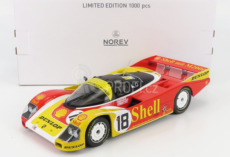 Norev Porsche 962c Porsche Ag Team N 18 24h Le Mans 1988 Bob Wollek - Vern Schuppan - Sarel Van Der Merwe 1:18 Červená Žlutá Bílá