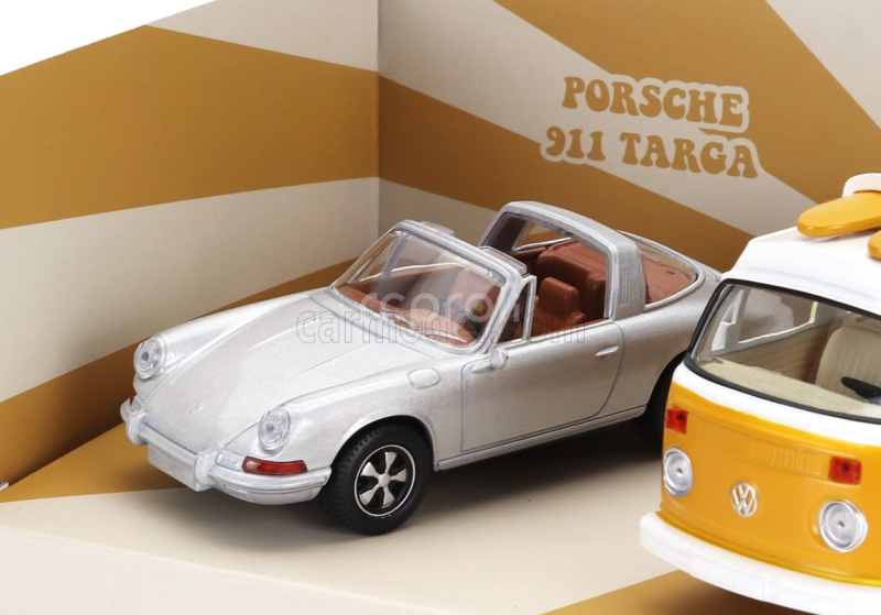 Norev Porsche Set 3x Jet-car 911 Targa Spider 1969 - Fiat 500 1965 - Volkswagen T2b Camper Van 1962 1:43 Různé