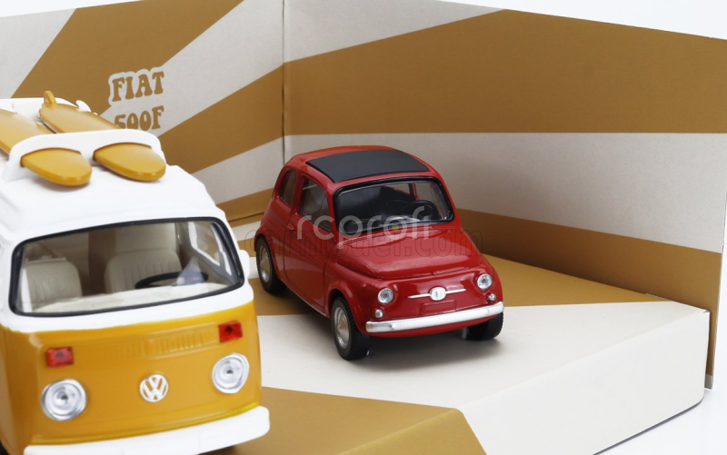 Norev Porsche Set 3x Jet-car 911 Targa Spider 1969 - Fiat 500 1965 - Volkswagen T2b Camper Van 1962 1:43 Různé