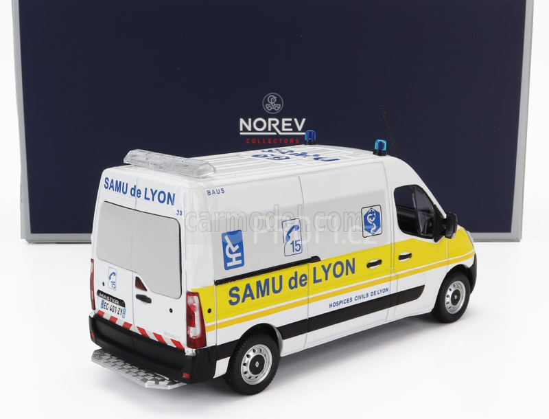 Norev Renault Master Van Samu De Lyon Ambulance 2014 1:43 Bílá Žlutá