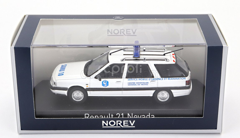 Norev Renault R21 Nevada Sw Station Wagon Samu Ambulance 1991 1:43 Bílá