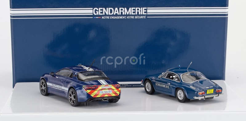 Norev Renault Set 2x A110 Alpine Gendarmerie Coupe 2022 + 1600s Coupe Gendarmerie 1971 1:43 Blue