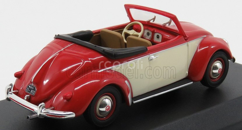 Norev Volkswagen Hebmuller Cabriolet Open 1949 1:43 Červený Krém