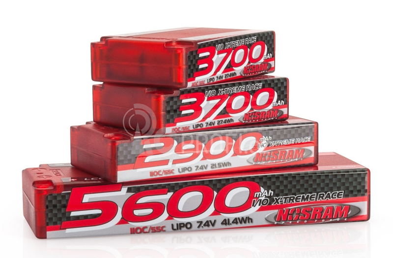 NOSRAM 3700 - Saddle Pack LCG - 110C/55C - 7.4V LiPo - 1/10 Competition Car Line Hardcase