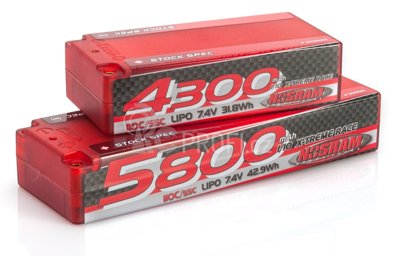 NOSRAM 5800 - TC Stock Spec - 110C/55C - 7.4V LiPo - 1/10 Competition Car Line Hardcase