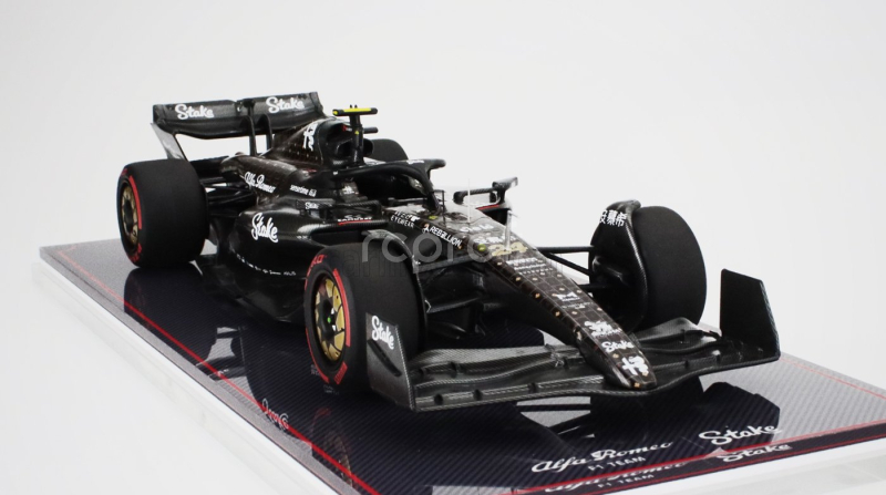 Nzg Alfa romeo F1  C43 Team Stake N 24 Las Vegas Usa Gp 2023 Guanyu Zhou - Con Vetrina - With Showcase 1:18 Černá Hnědá