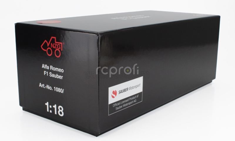 Nzg Alfa romeo F1  C43 Team Stake N 24 Spanish Gp 2023 Zhou Guanyu - Con Vetrina - With Showcase 1:18 Černá Červená