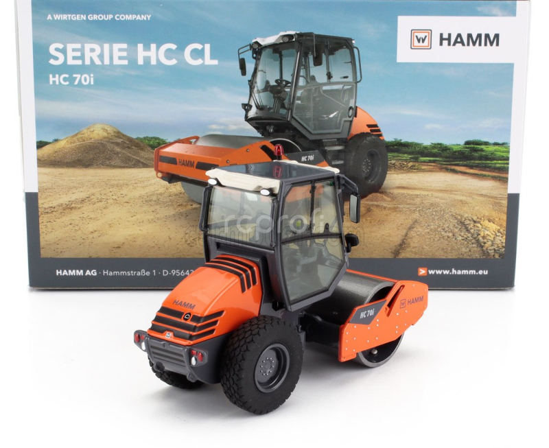 Nzg Hamm Hc70i Rullo Vibrante Bitamburo Liscio - Schiacciasassi - Stone Crusher Roll 1:50 Šedo Oranžová