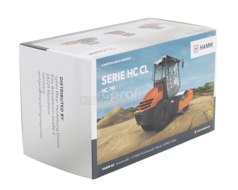 Nzg Hamm Hc70i Rullo Vibrante Bitamburo Liscio - Schiacciasassi - Stone Crusher Roll 1:50 Šedo Oranžová