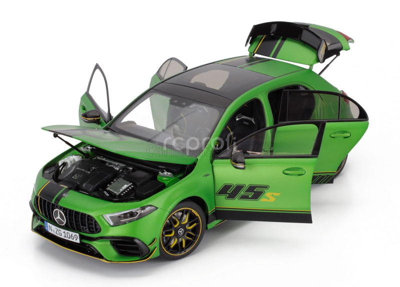 Nzg Mercedes benz A-class A45s 4-matic Amg 2023 1:18 Zelená S Černou
