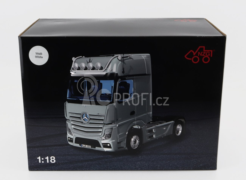 Nzg Mercedes benz Actros 2 1863 Gigaspace 4x2 Mirrorcam Tractor Truck 2-assi 2018 1:18 Bílá