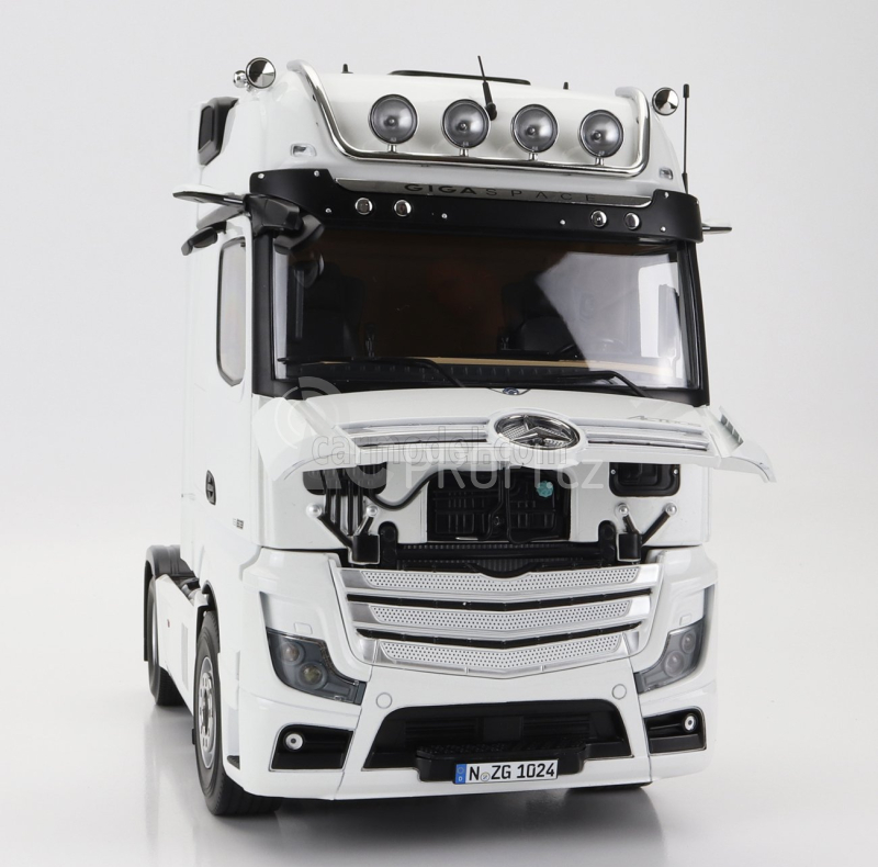 Nzg Mercedes benz Actros 2 1863 Gigaspace 4x2 Mirrorcam Tractor Truck 2-assi 2018 1:18 Bílá