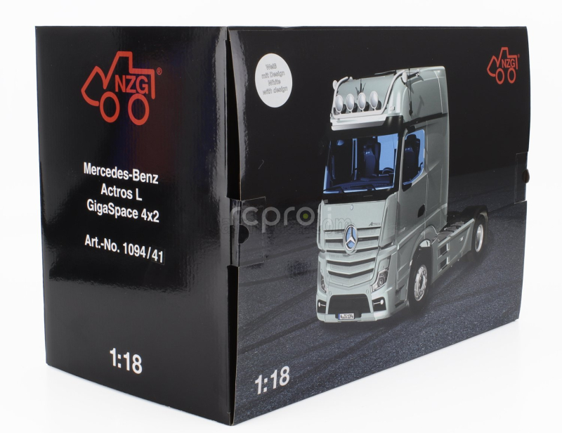 Nzg Mercedes benz Actros L 1863 Gigaspace 4x2 Tractor Truck 2-assi 2023 1:18 Bílá