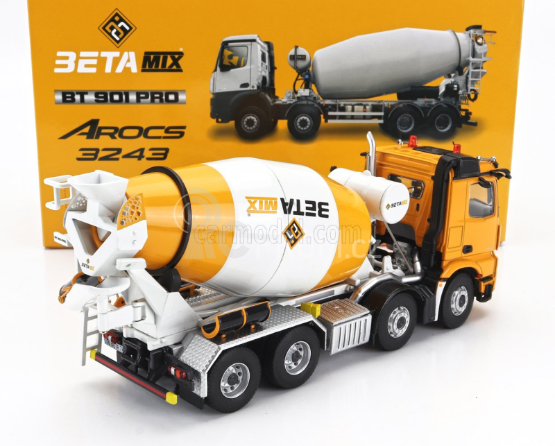 Nzg Mercedes benz Arocs 3243 Truck Beta Betoniera Tanker Cement Mixer Truck 4-assi 2018 1:50 Žlutá Bílá