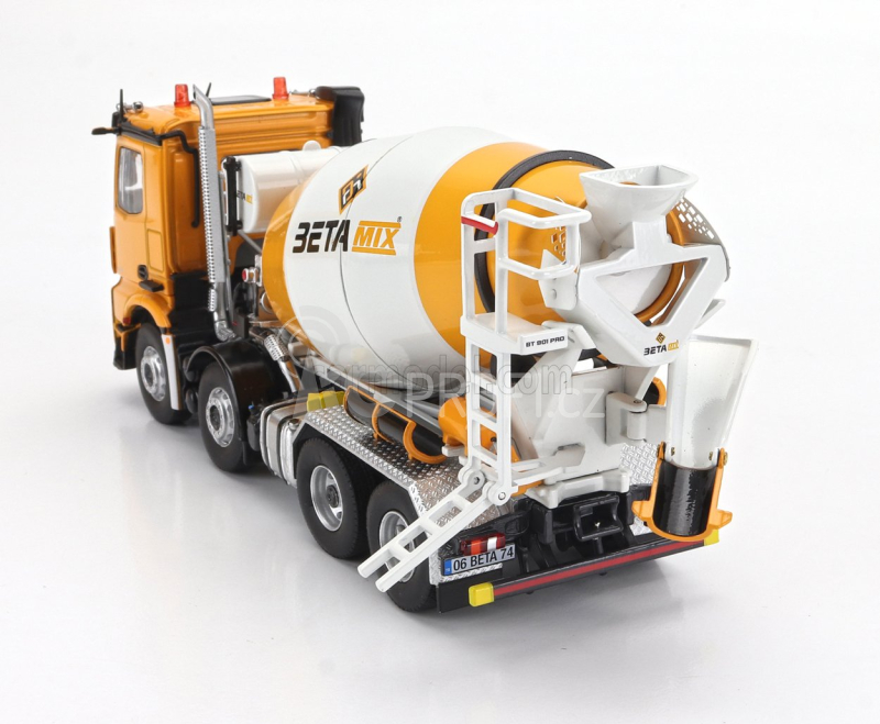 Nzg Mercedes benz Arocs 3243 Truck Beta Betoniera Tanker Cement Mixer Truck 4-assi 2018 1:50 Žlutá Bílá