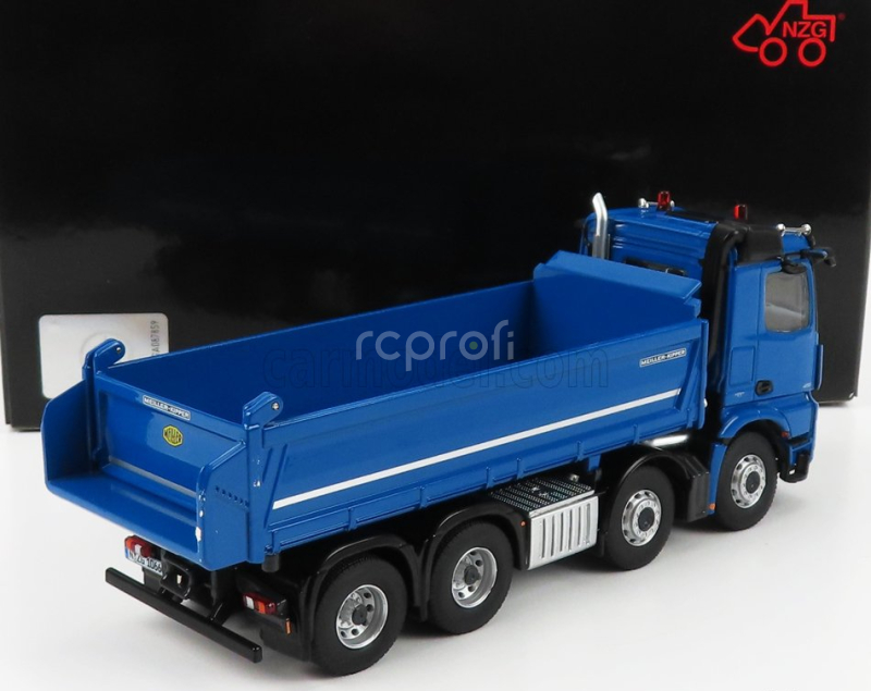 Nzg Mercedes benz Arocs 4151 8x4 Meiller Kipper Cassone Ribaltabile 4-assi 2019 1:50 Blue