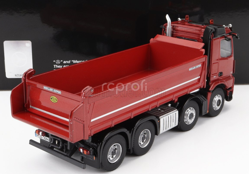 Nzg Mercedes benz Arocs 4151 8x4 Meiller Kipper Cassone Ribaltabile 4-assi 2019 1:50 Red Met
