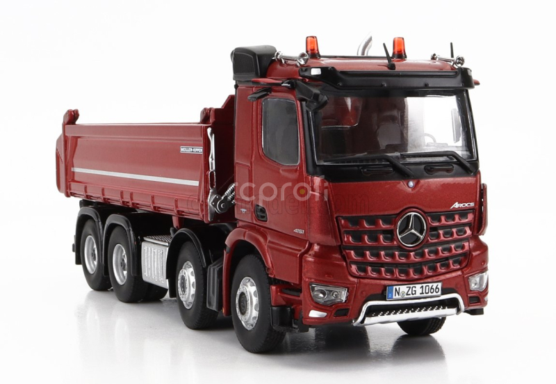 Nzg Mercedes benz Arocs 4151 8x4 Meiller Kipper Cassone Ribaltabile 4-assi 2019 1:50 Red Met