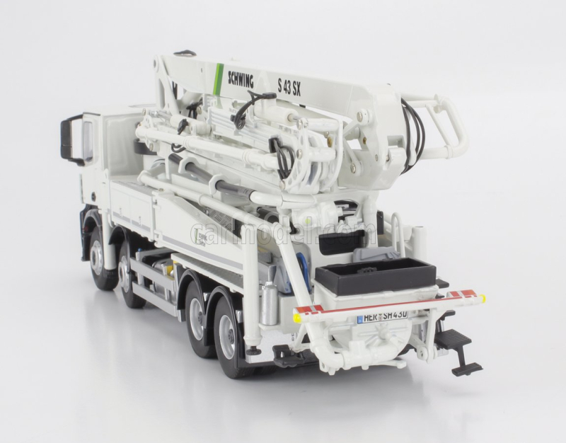 Nzg Mercedes benz Arocs 4542 Truck 4-assi 2018 - Autopompa Per Calcestruzzo Schwing S 43 Sx - Cement Pump 1:50 Bílá Černá