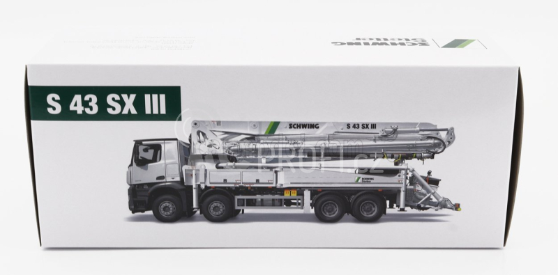 Nzg Mercedes benz Arocs 4542 Truck 4-assi 2018 - Autopompa Per Calcestruzzo Schwing S 43 Sx Iii - Cement Pump 1:50 Bílá Černá