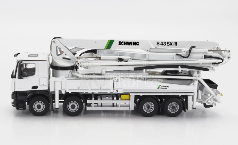 Nzg Mercedes benz Arocs 4542 Truck 4-assi 2018 - Autopompa Per Calcestruzzo Schwing S 43 Sx Iii - Cement Pump 1:50 Bílá Černá